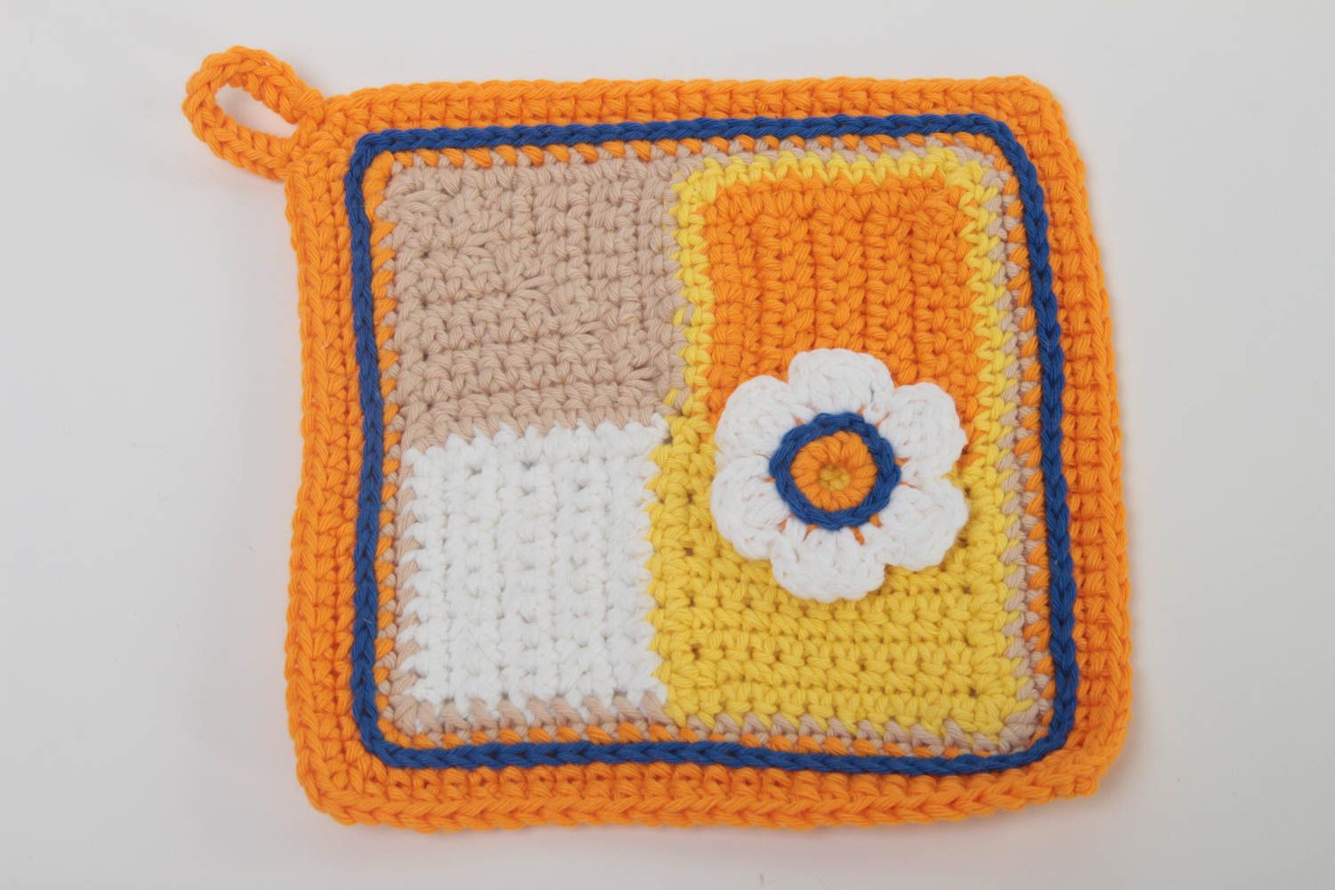 Agarrador de ollas en crochet hecho a mano accesorio para cocina regalo original foto 2