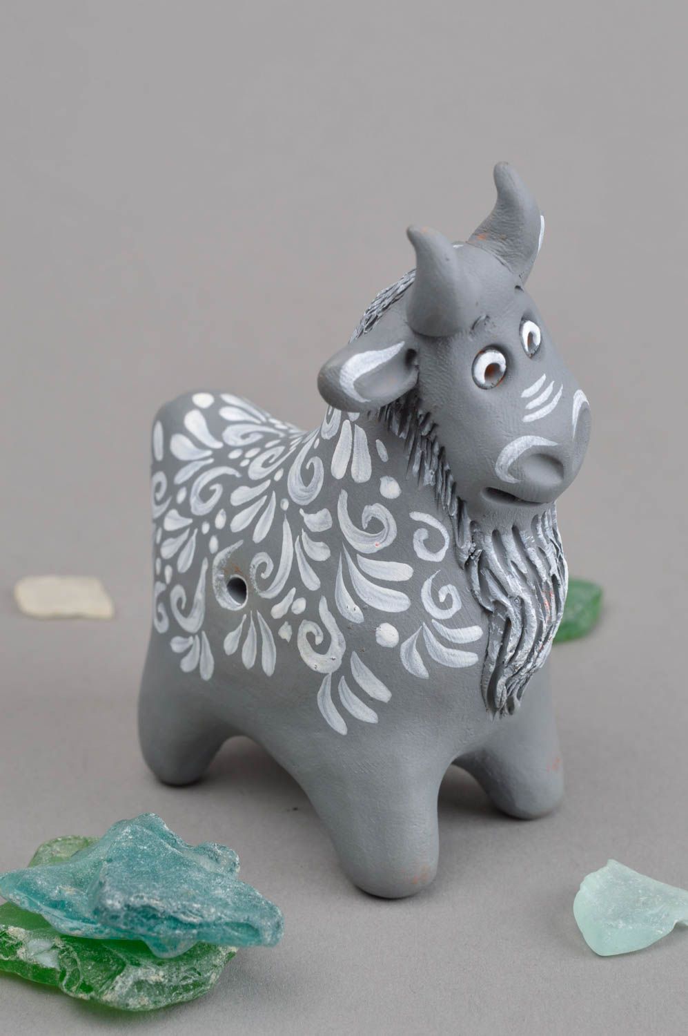 Игрушка свистулька ручной работы глиняная свистулька игрушка из глины животное фото 1