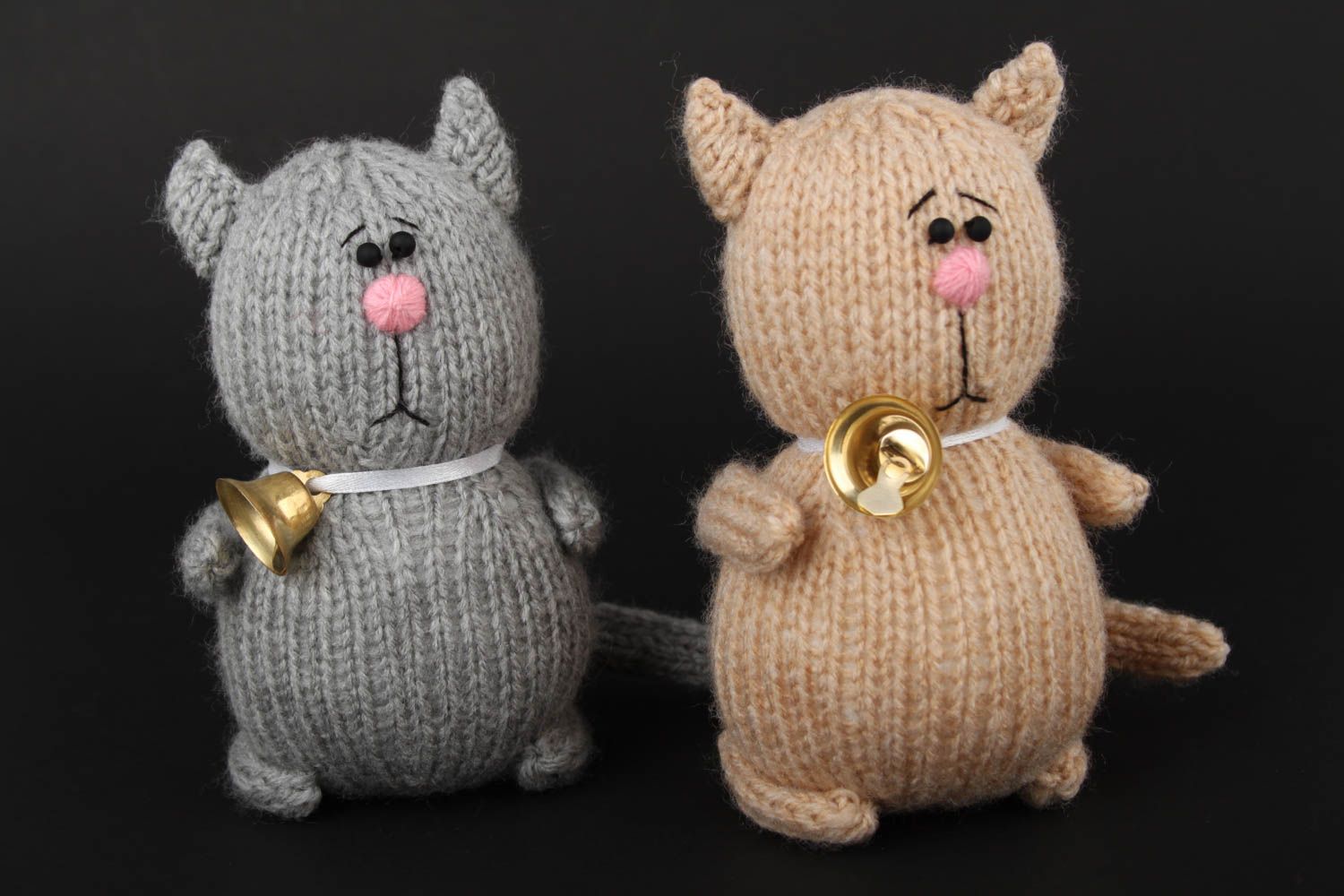 Мягкие игрушки ручной работы игрушки коты серый и коричневый детские игрушки фото 2
