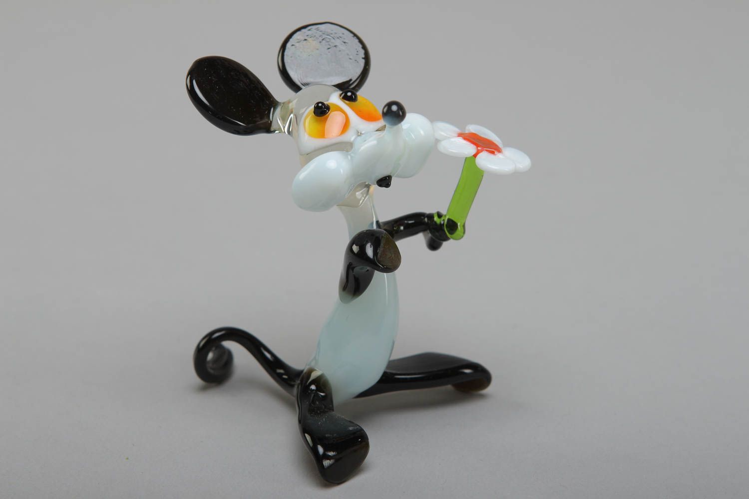 Lampwork glass figurine of mouse photo 1