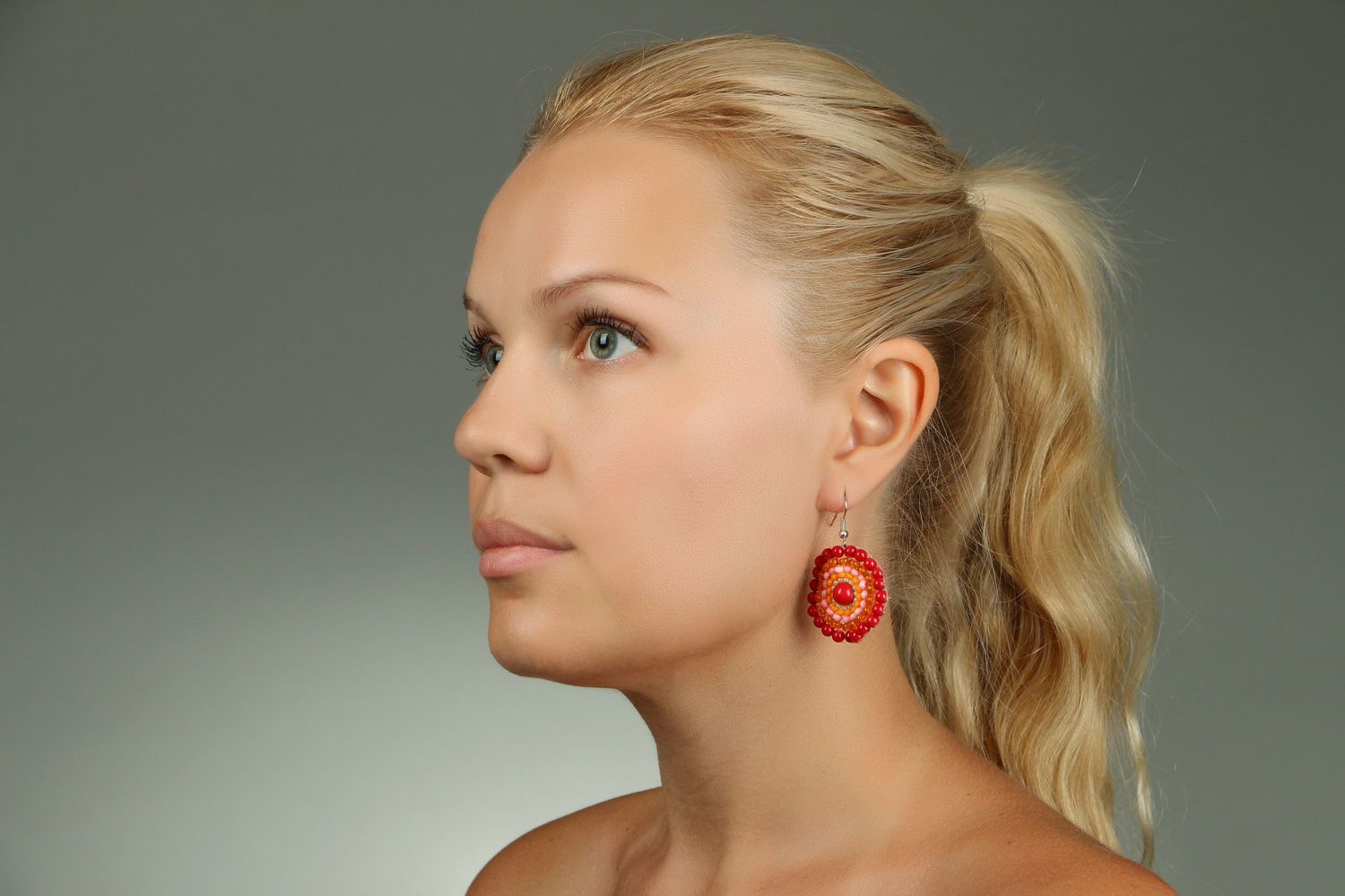 Earrings made of beads and corals photo 4
