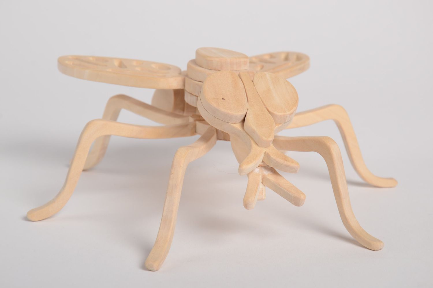 Figurine Insecte en bois fait main Statuette déco mouche Décoration maison photo 4