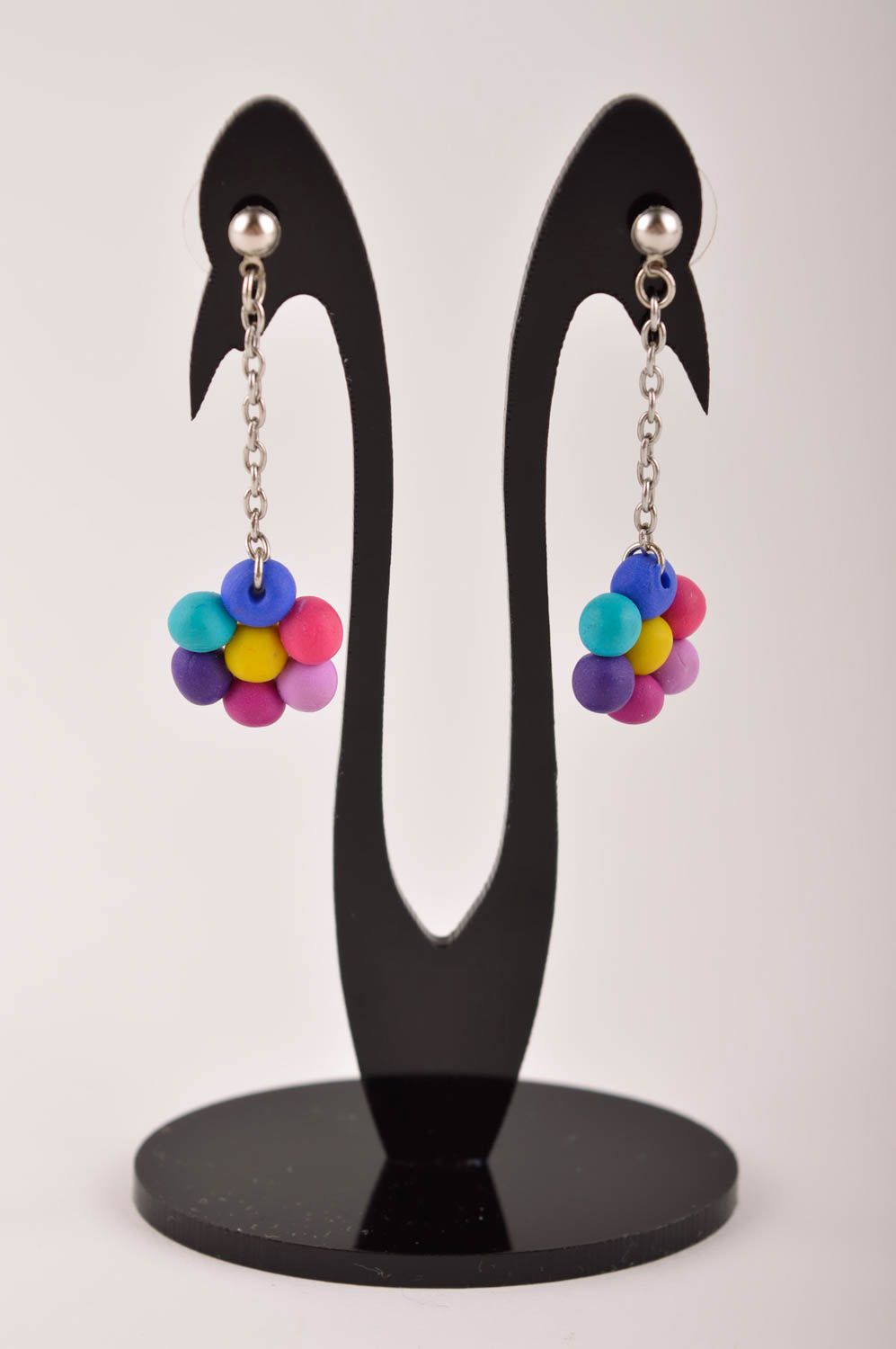 Handmade earrings designer earrings polymer clay jewelry unusual gift for women photo 2