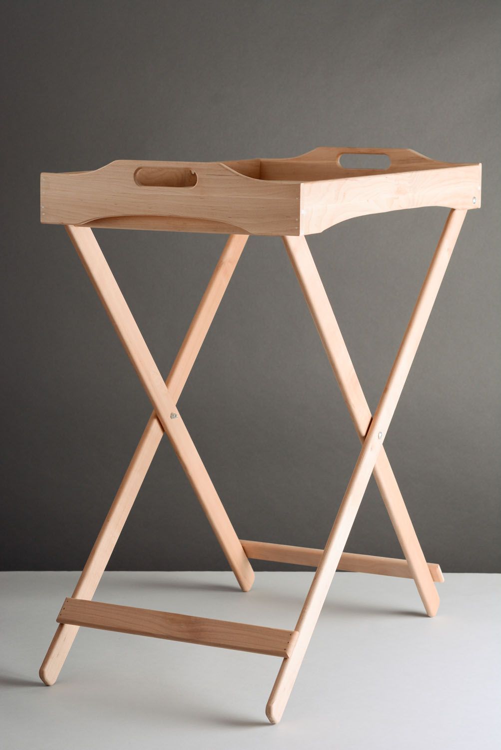 Table pliante carrée bois faite main photo 1