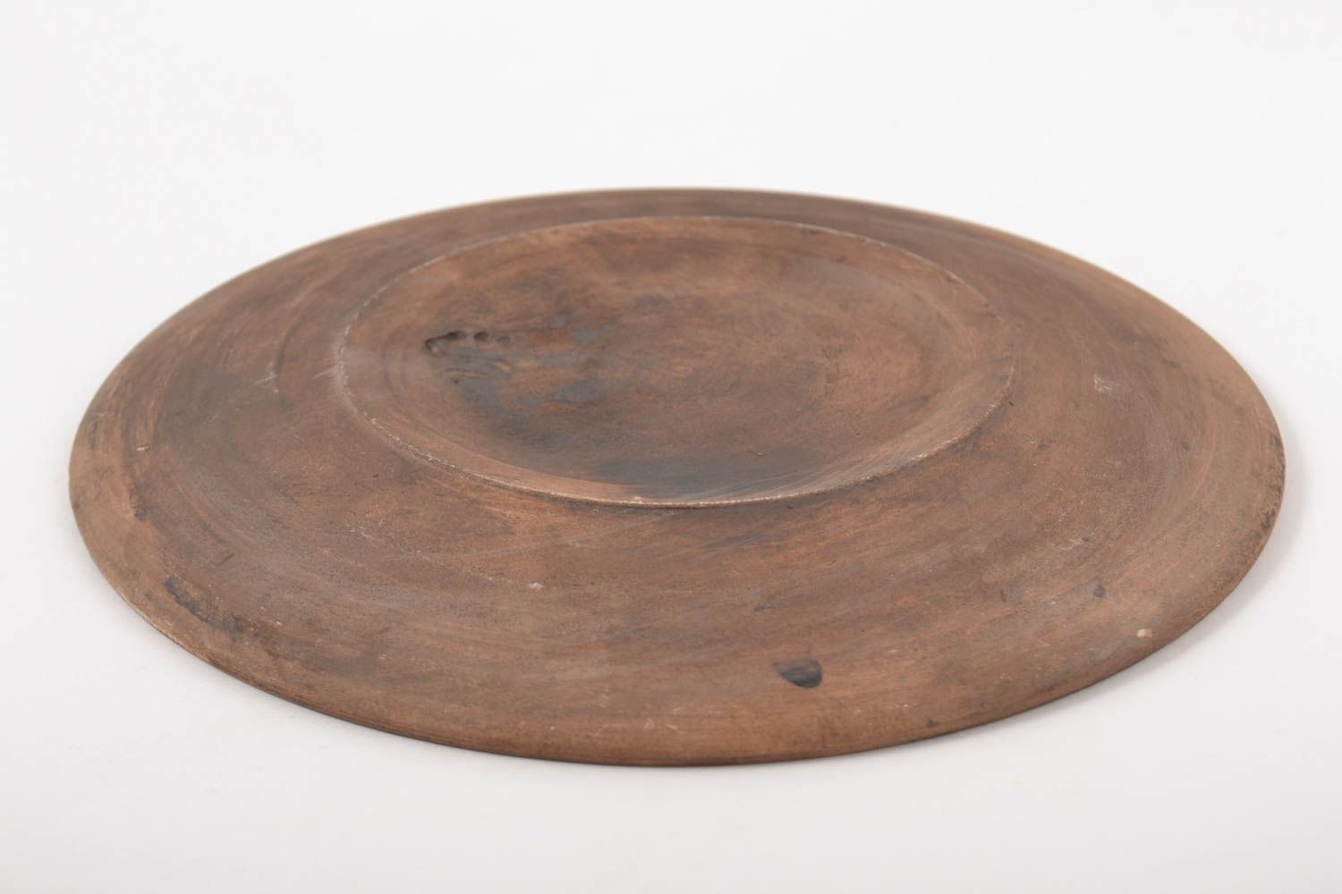 Керамическая тарелка ручной работы глиняная посуда расписная тарелка Зонтики фото 4