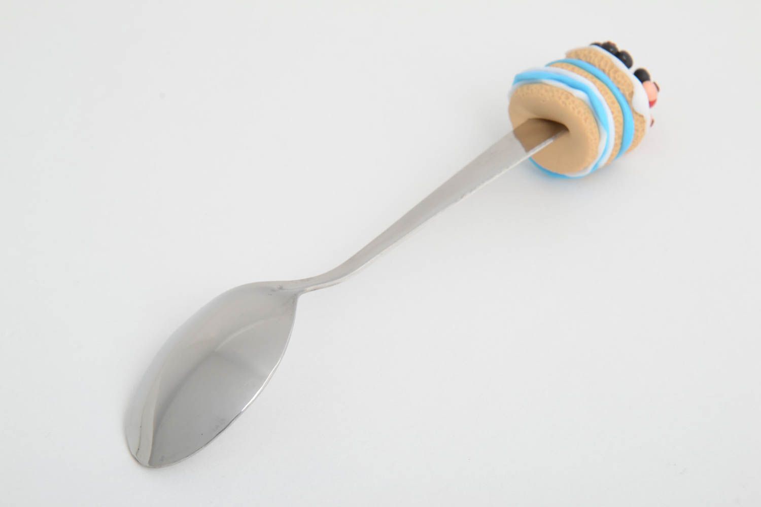 Handmade polymer teaspoon unusual cutlery for festive table decoration  photo 3