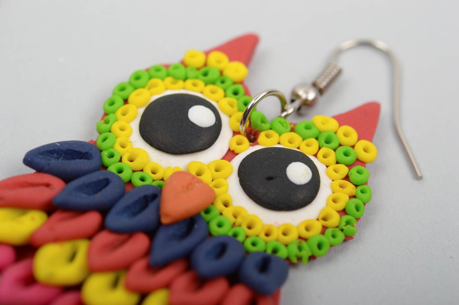 Handmade jewelry polymer clay dangling earrings kids accessories gifts for girl photo 2