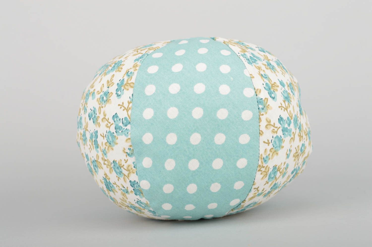 Blue soft handmade fabric toy ball for children handmade nursery decor ideas photo 5
