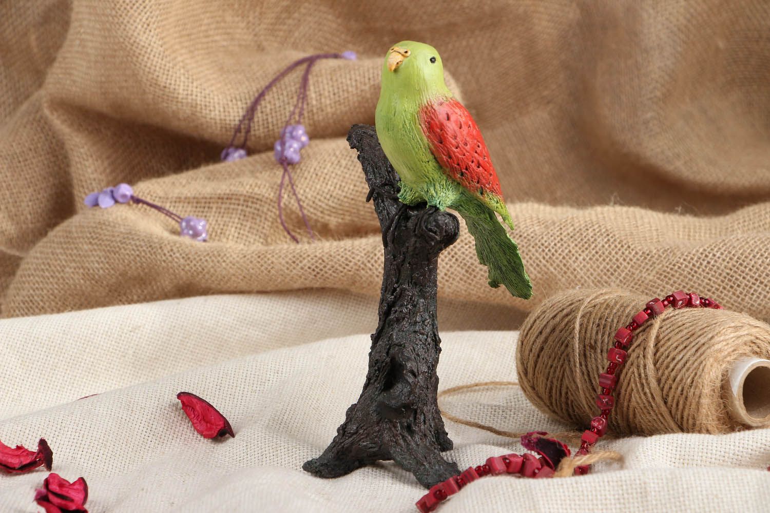 Statuette de perroquet décorative faite main photo 5