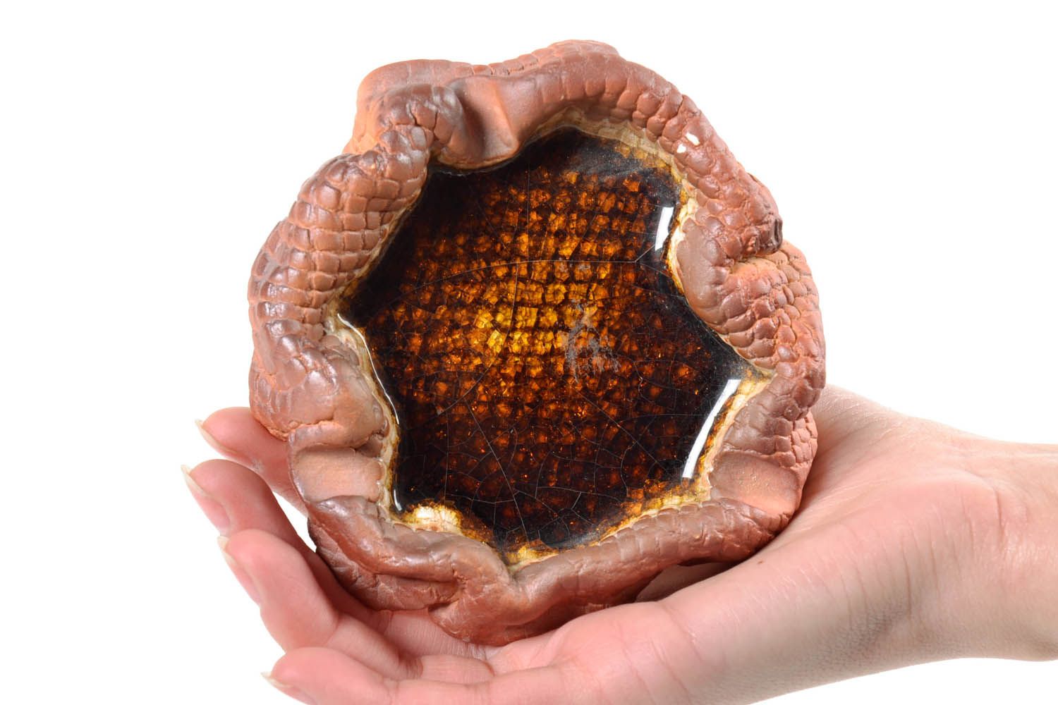 Keramik Aschenbecher Topf mit Honig foto 2