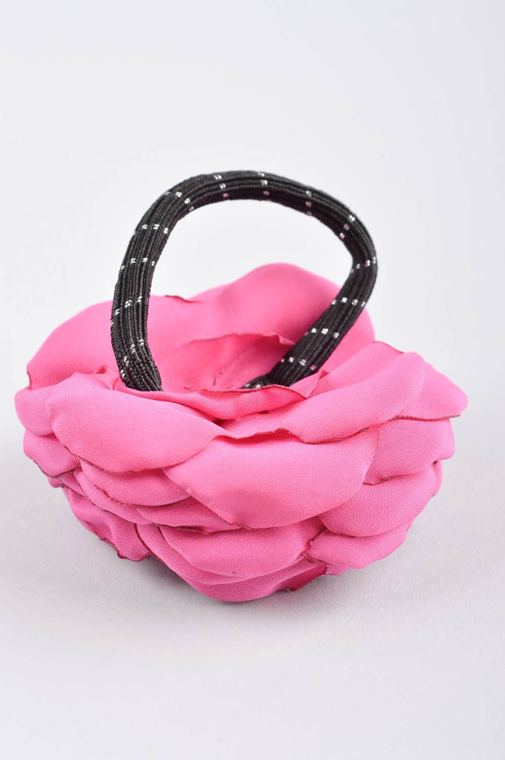 Goma para el pelo hecha a mano rosa grande accesorio de moda regalo original foto 4