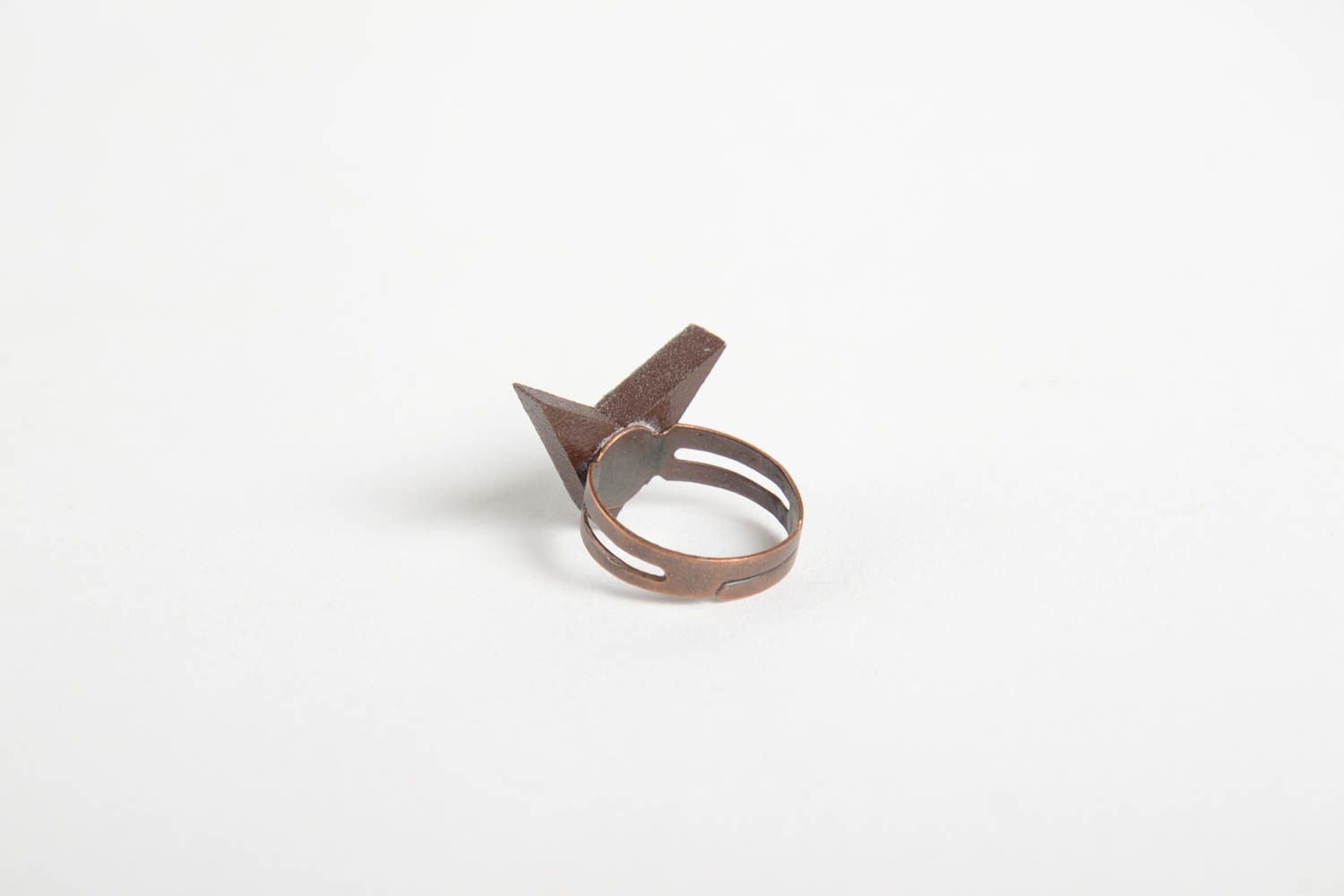 Расписное кольцо ручной работы кольцо из дерева женский перстень с рисунком фото 4
