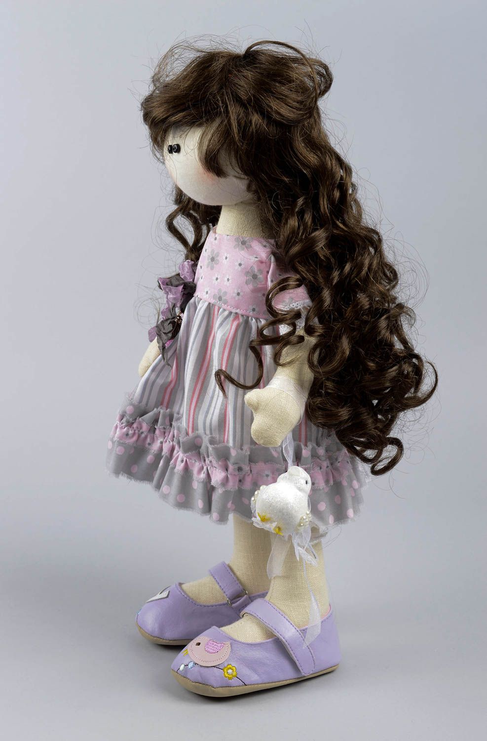 Grande poupée Jouet fait main lin coton dentelle Cadeau fille original photo 2