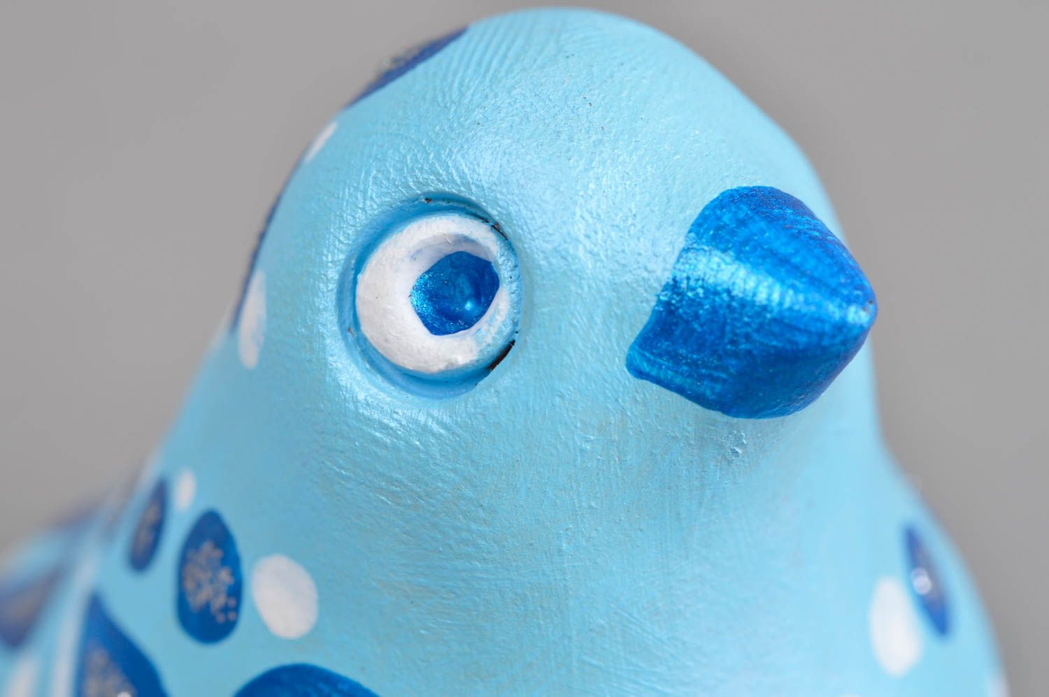 Sifflet jouet fait main Instrument de musique Figurine oiseau bleu terre cuite photo 4