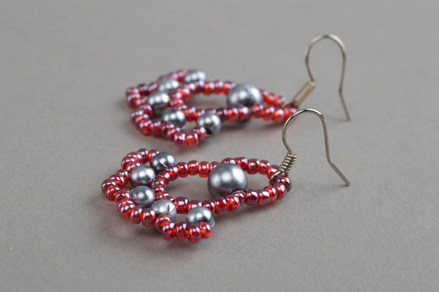 Large homemade beaded earrings evening jewelry designs bead weaving ideas photo 3
