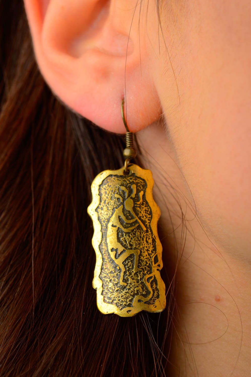 Handmade earrings metal jewelry earrings for women designer accessories  photo 2