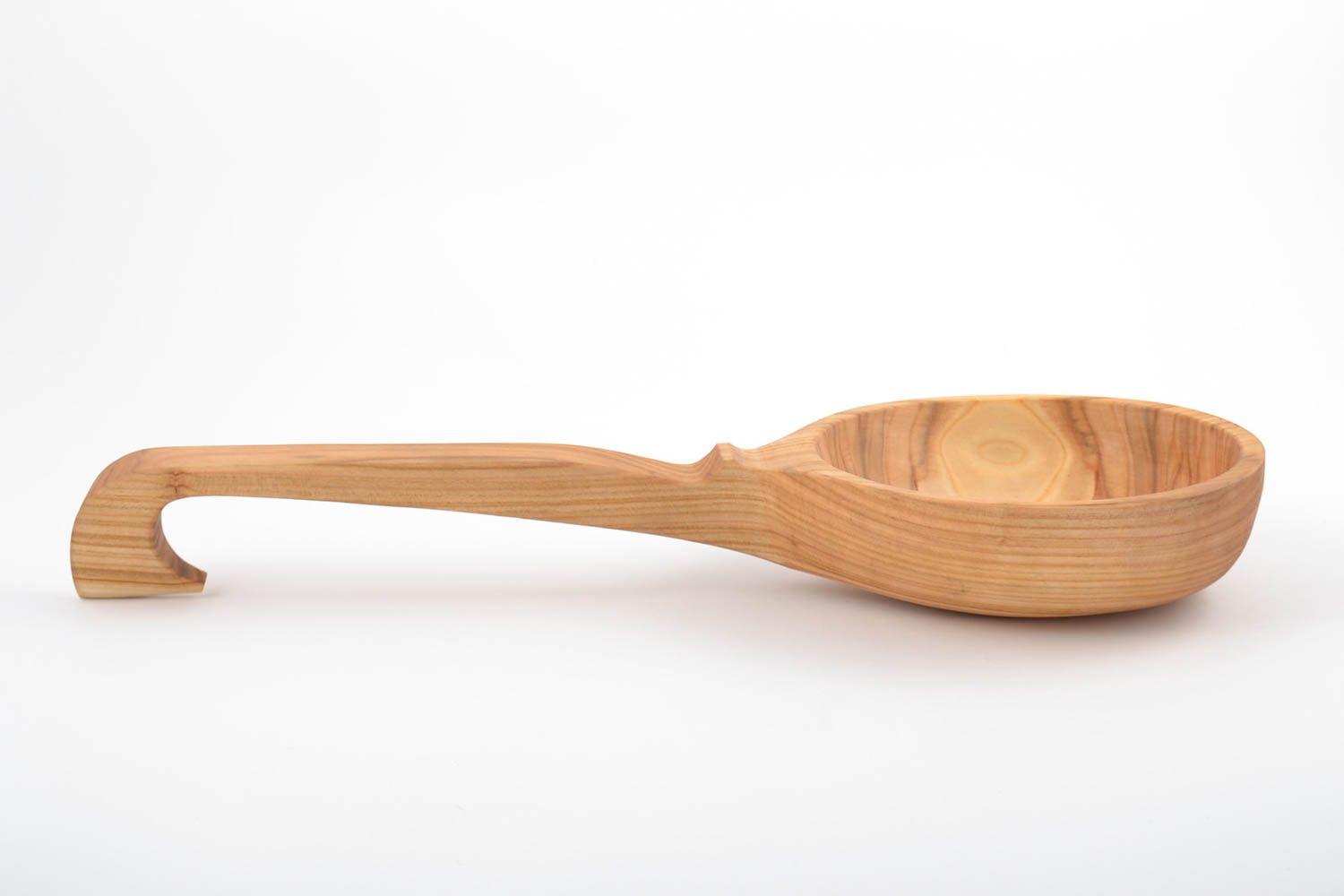 Large convenient carved handmade wooden ladle for water sauna eco accessories  photo 2