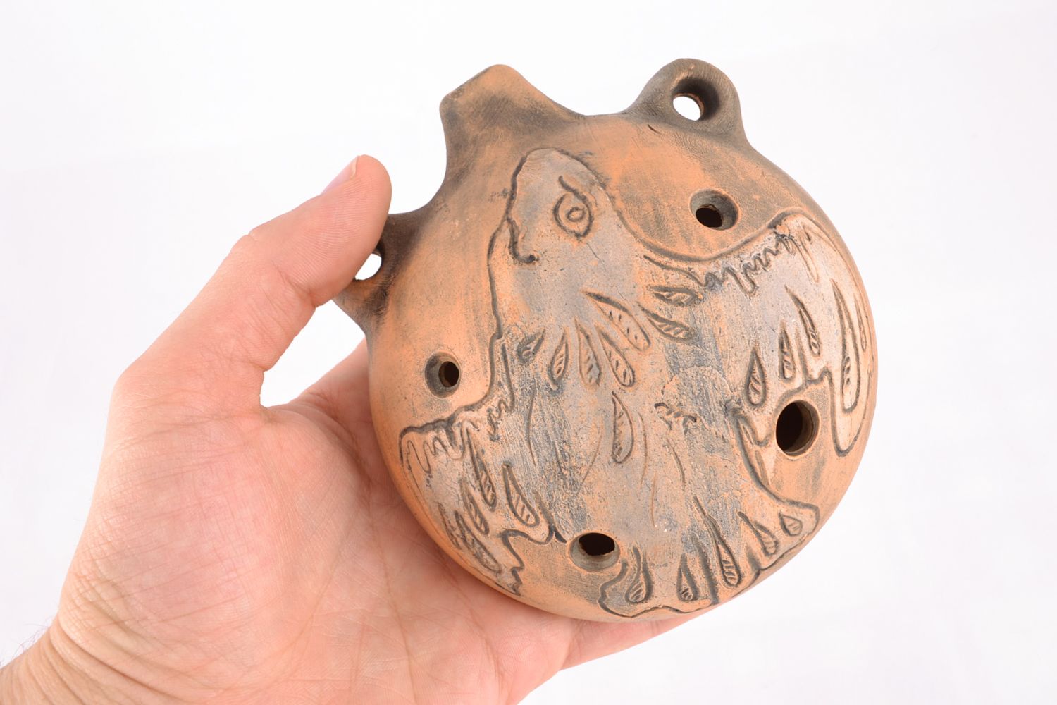 Keramik Okarina Flöte Vogel foto 1