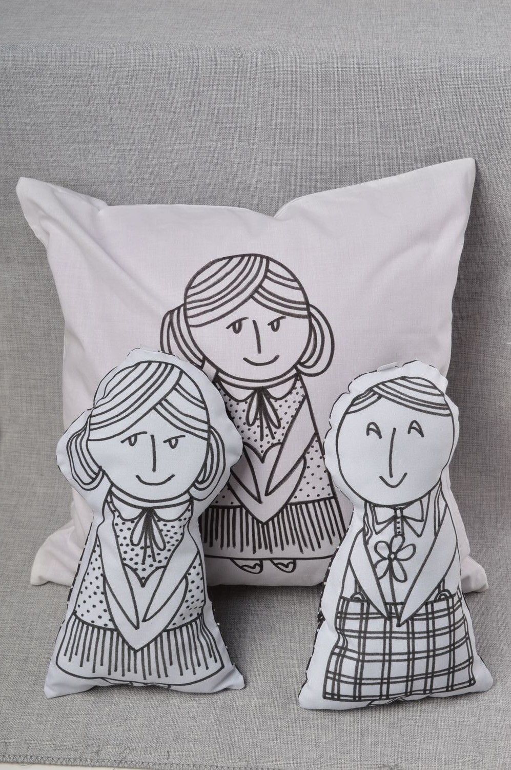 Handmade decorative bed linen accent pillow handmade cushion pillow case 3 items photo 1