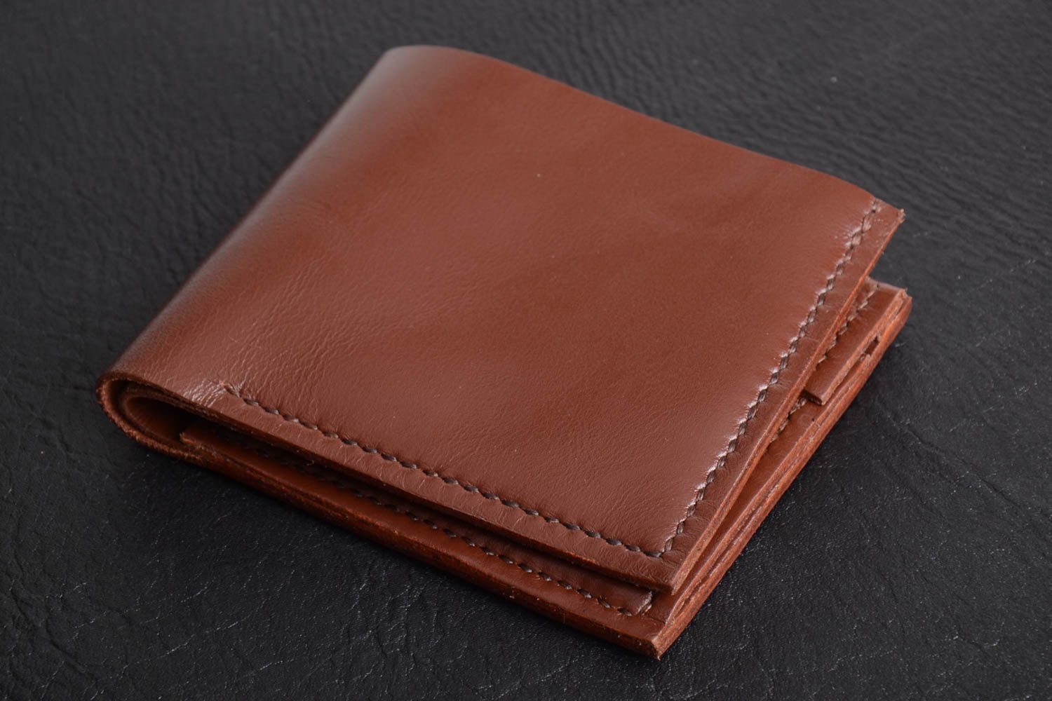 Beautiful brown handmade designer genuine leather wallet for men photo 6