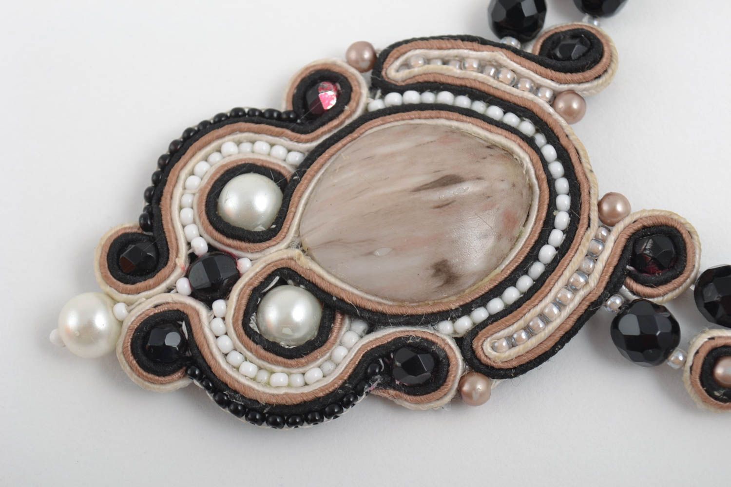 Handmade Soutache Collier Modeschmuck Halskette Geschenk für Frauen braun foto 2