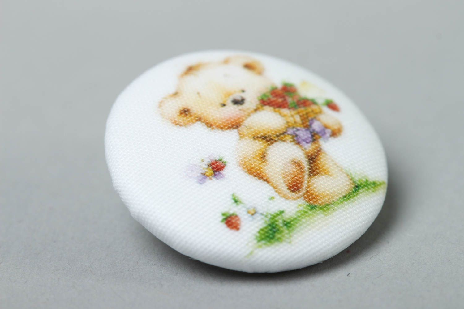 Handmade buttons stylish plastic button printed fabric button gifts for her photo 2