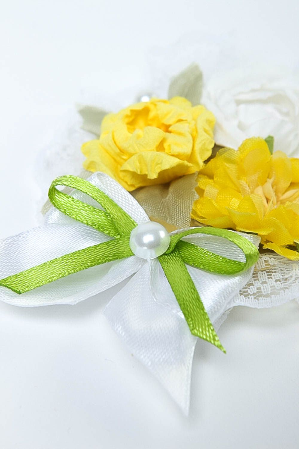 Ramillete de flores hecho a mano adorno para boda flores decorativas amarillos foto 3