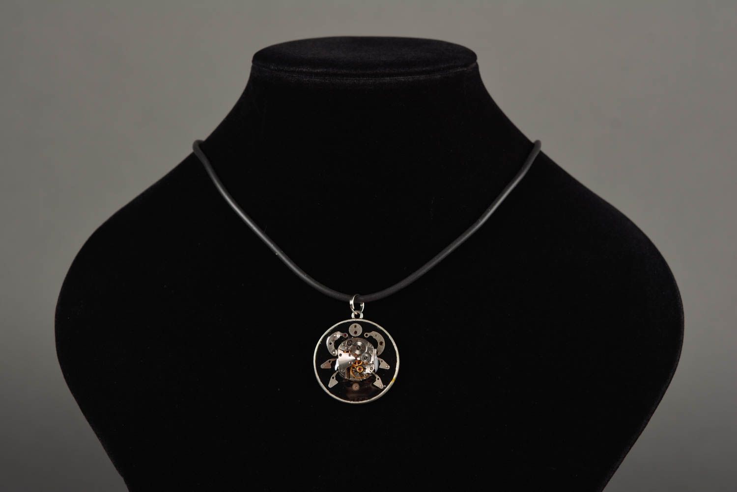 Unusual handmade metal pendant round neck pendant design contemporary jewelry photo 2