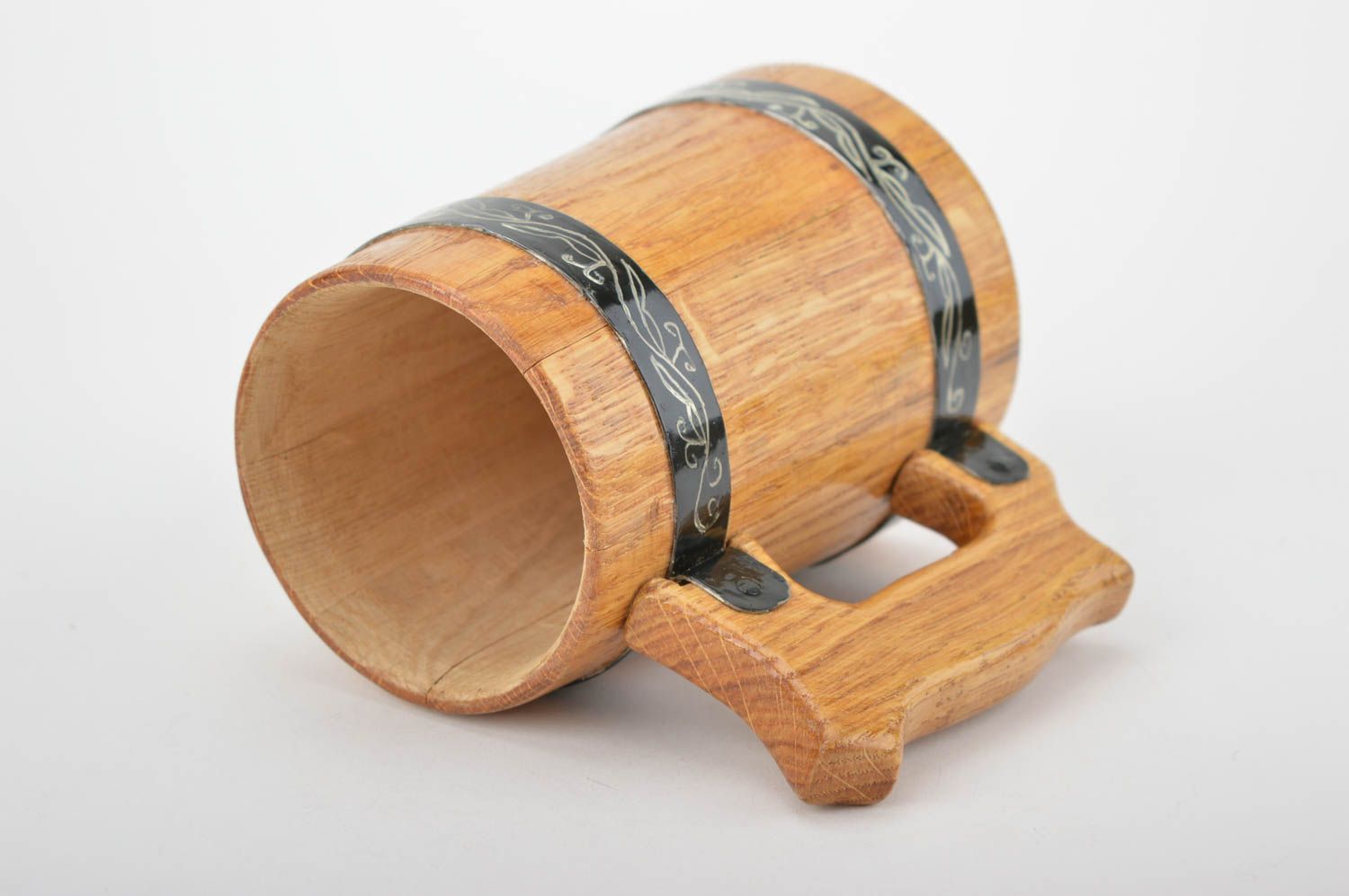Bierkrug aus Holz handgemacht Öko Geschirr groß Geschenk für Männer originell foto 4