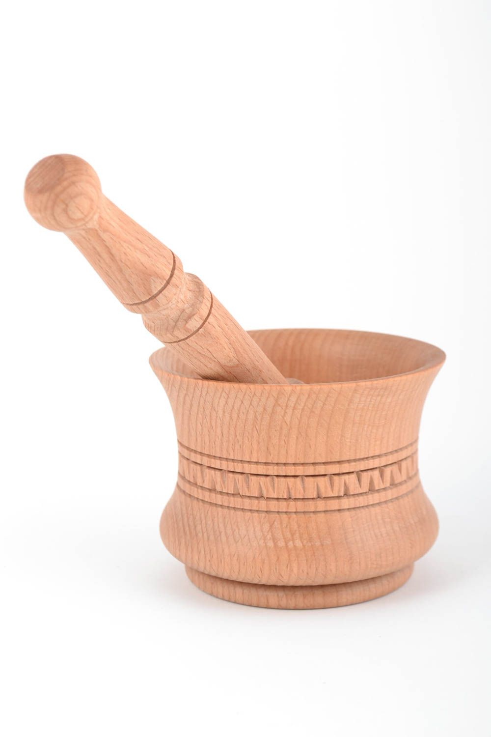 Large handmade mortar for spices grinding with pestle 400 ml kitchen interior  photo 3