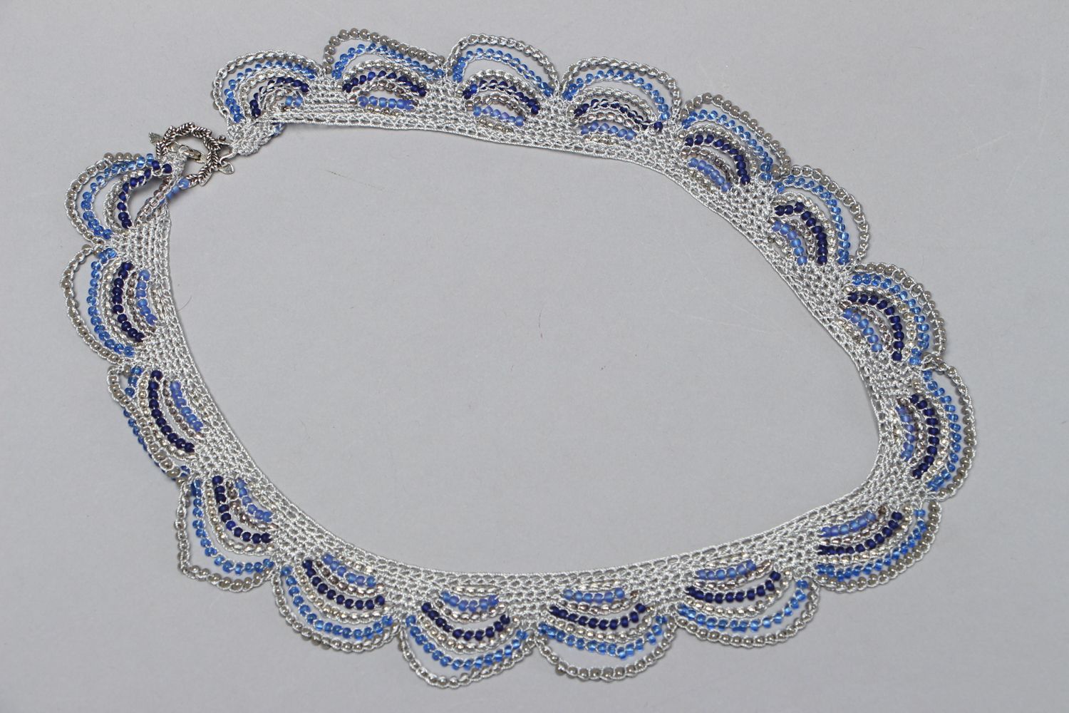 Blue crochet necklace photo 1