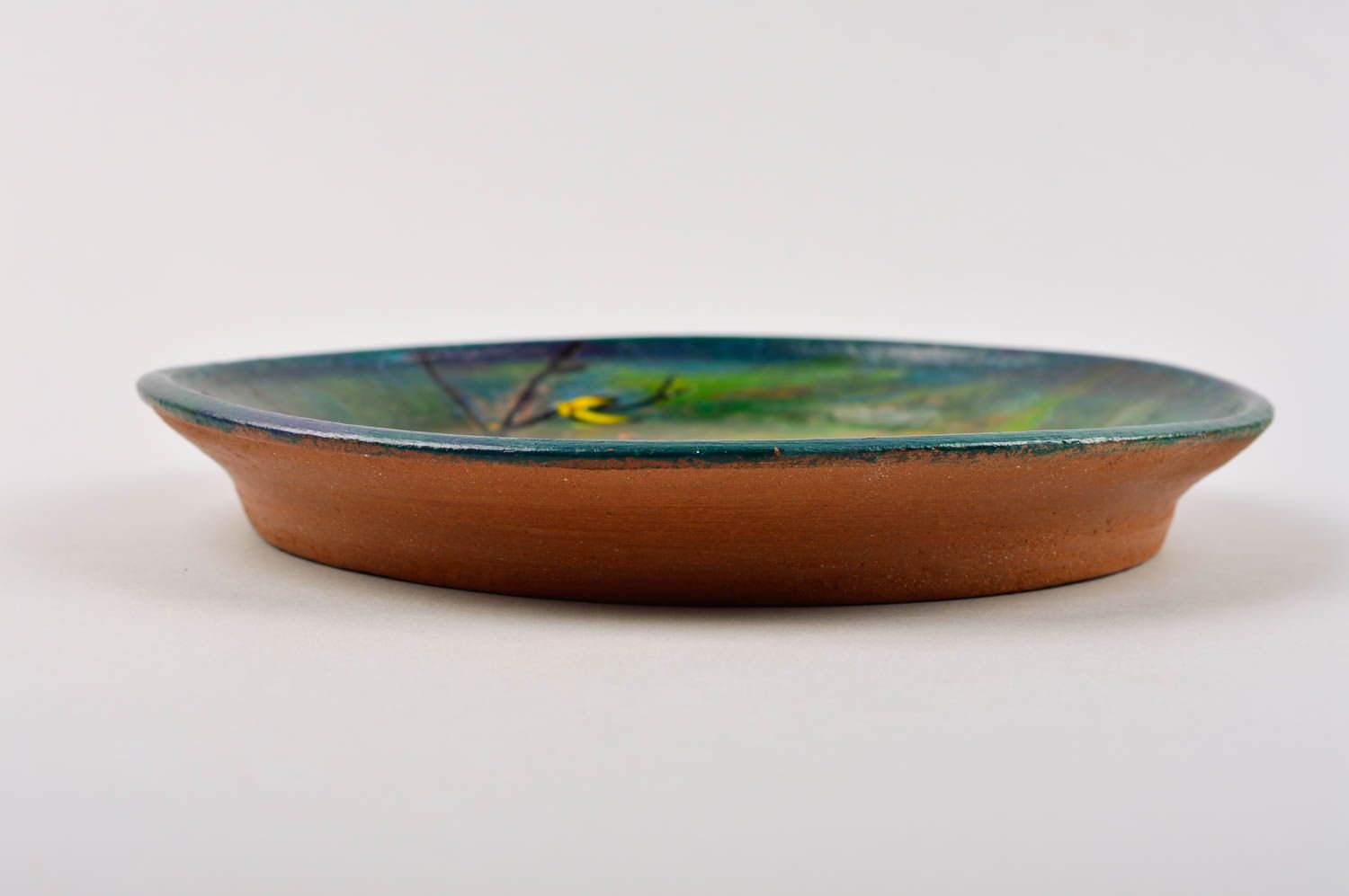 Керамическая тарелка ручной работы расписная тарелка глиняная посуда Ночь фото 4