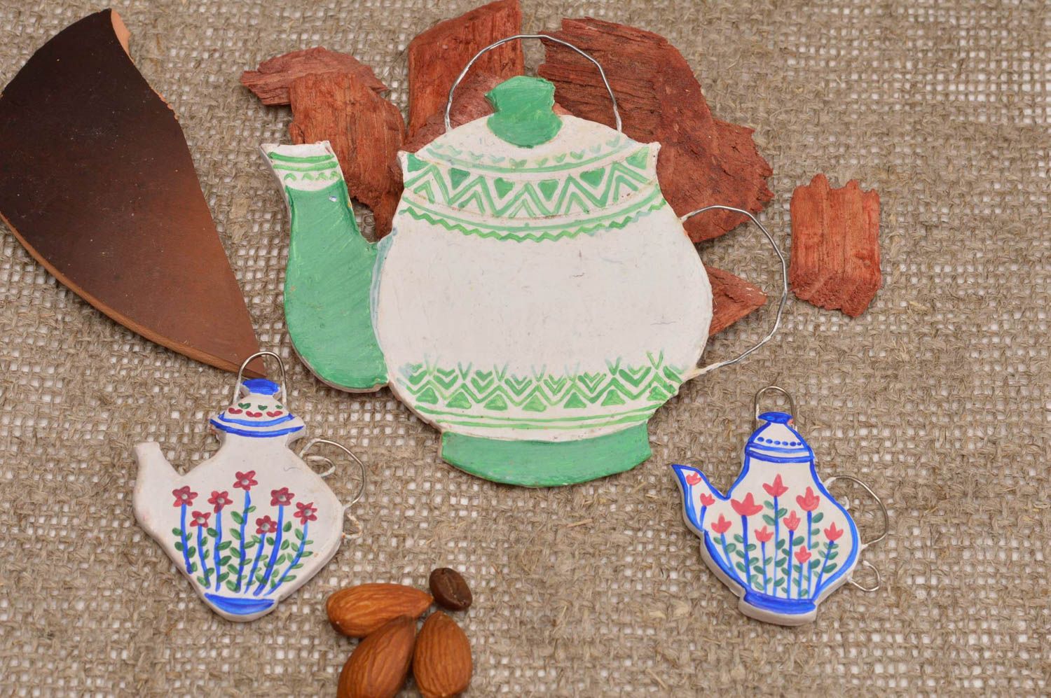 Imanes de cerámica artesanales regalos originales elementos decorativos foto 1
