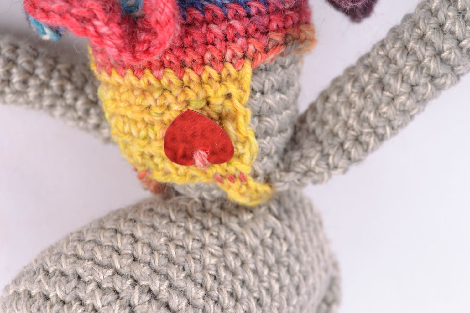 Soft crochet toy gray hippo photo 2