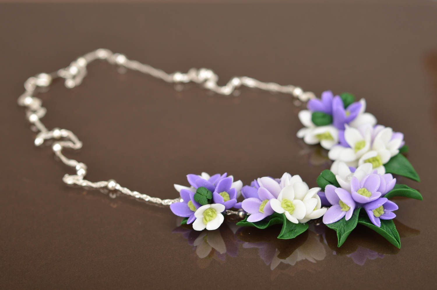 Handgeschaffene schöne Blumen Damen Halskette Halsschmuck für Damen Schmuck  foto 2