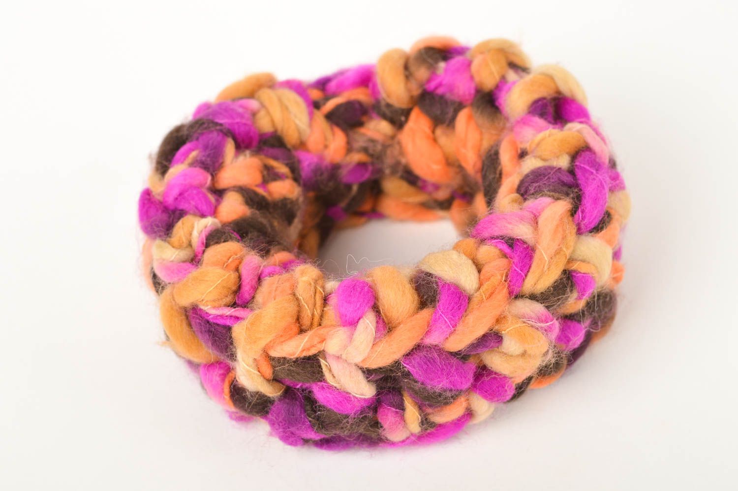 Bracelet textile Bijou fait main tricoté multicolore Accessoire femme original photo 2