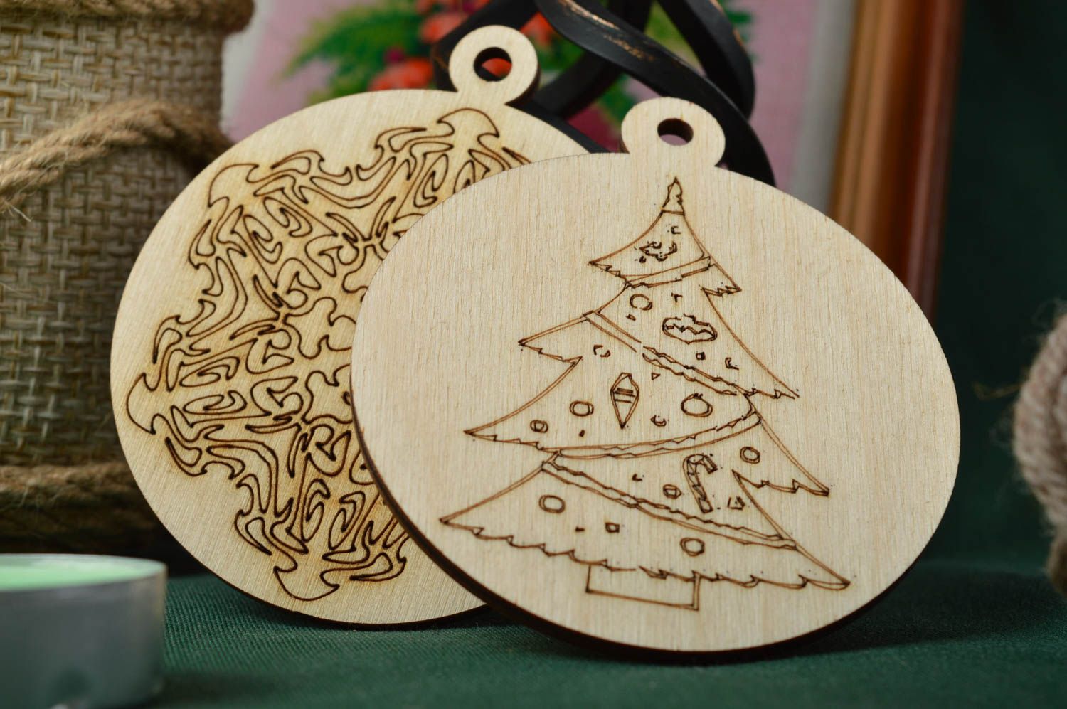 Handmade plywood blanks creative work ideas wood craft supplies 2 pieces photo 1