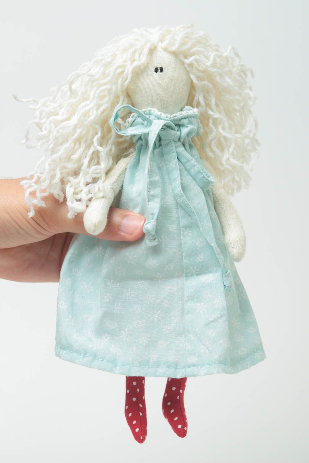 Мягкая игрушка девочка из ткани ручной работы авторская красивая милая детская фото 5