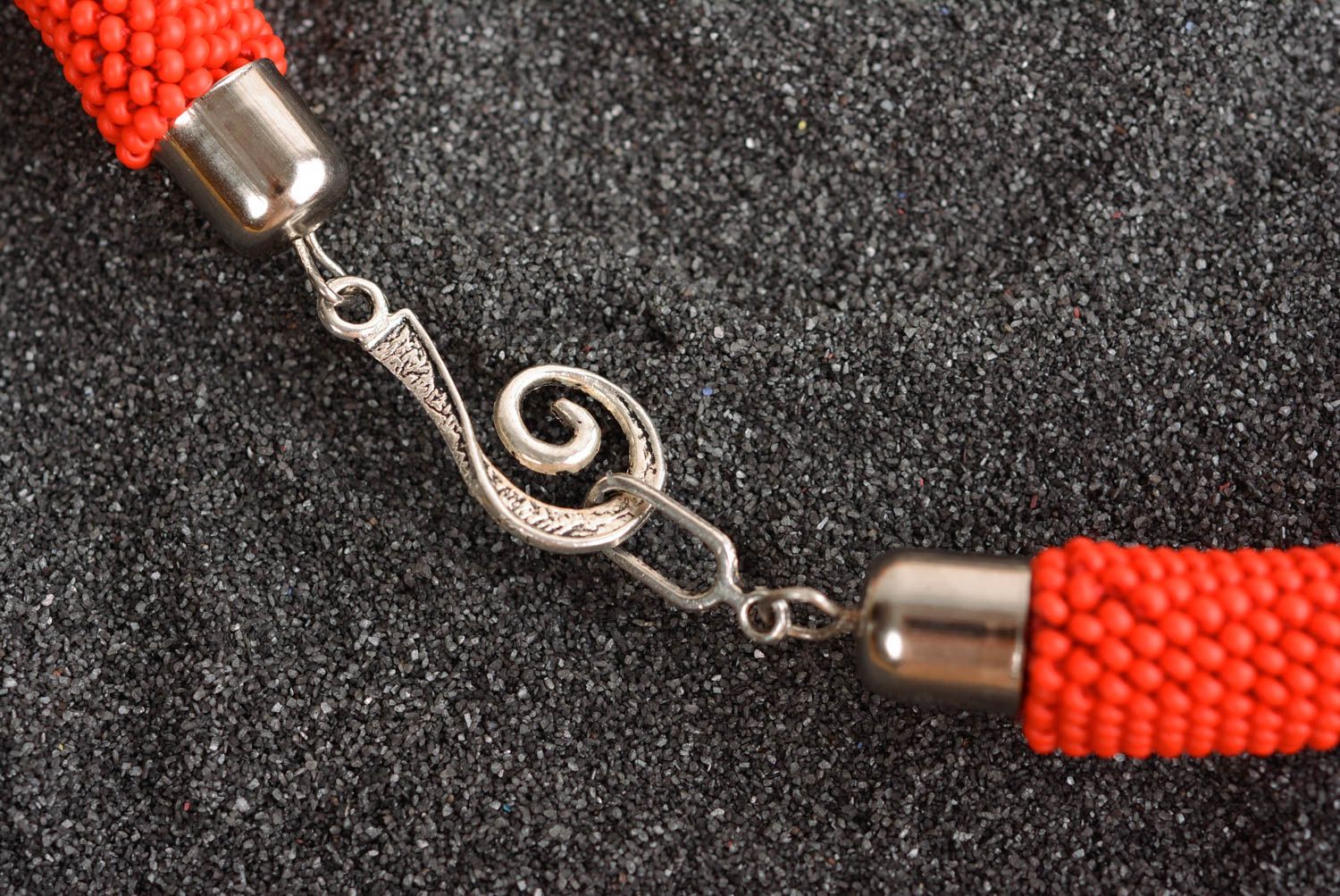 Handmade beaded cord necklace stylish accessory elegant female neckalce photo 5