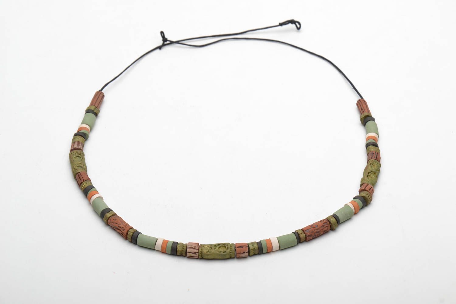 Ceramic bead necklace photo 4