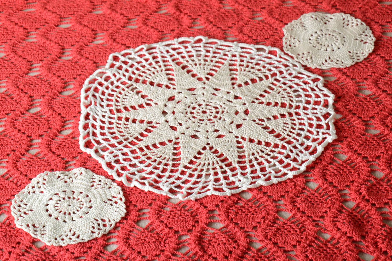 Handmade crocheted napkin table white napkins home decor kitchen ideas photo 1
