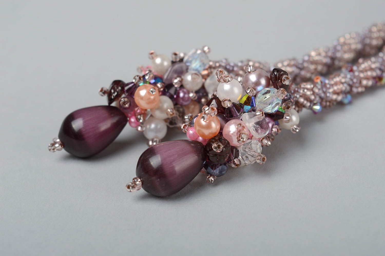 Beaded necklace handmade designer jewelry for women exclusive accessories photo 3