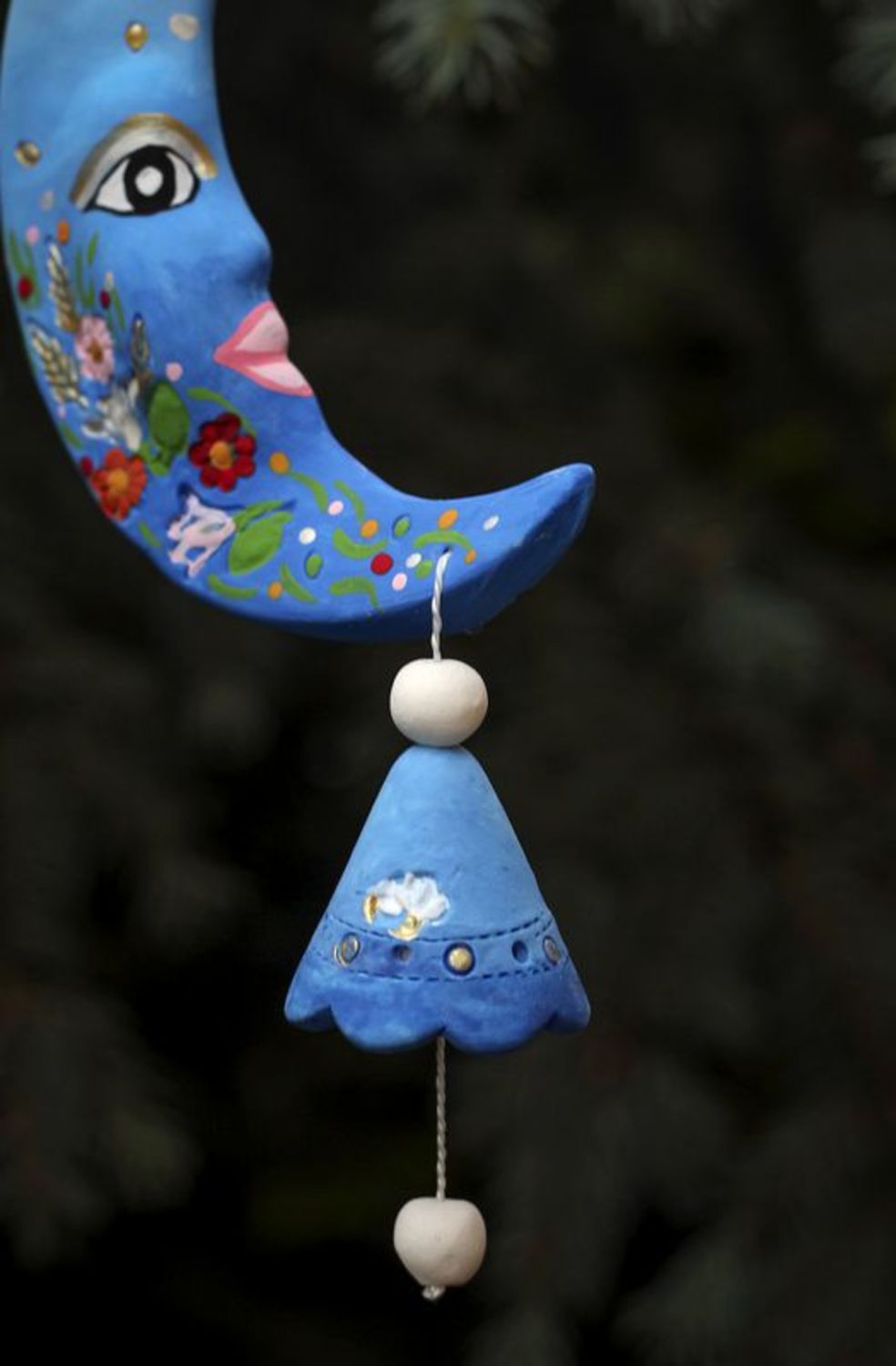 Ceramic hanging bell Moon photo 2