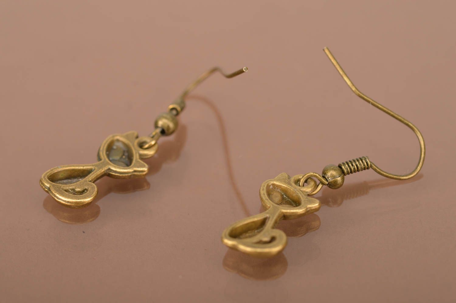 Metal handmade earrings stylish designer accessories beautiful jewelry photo 5
