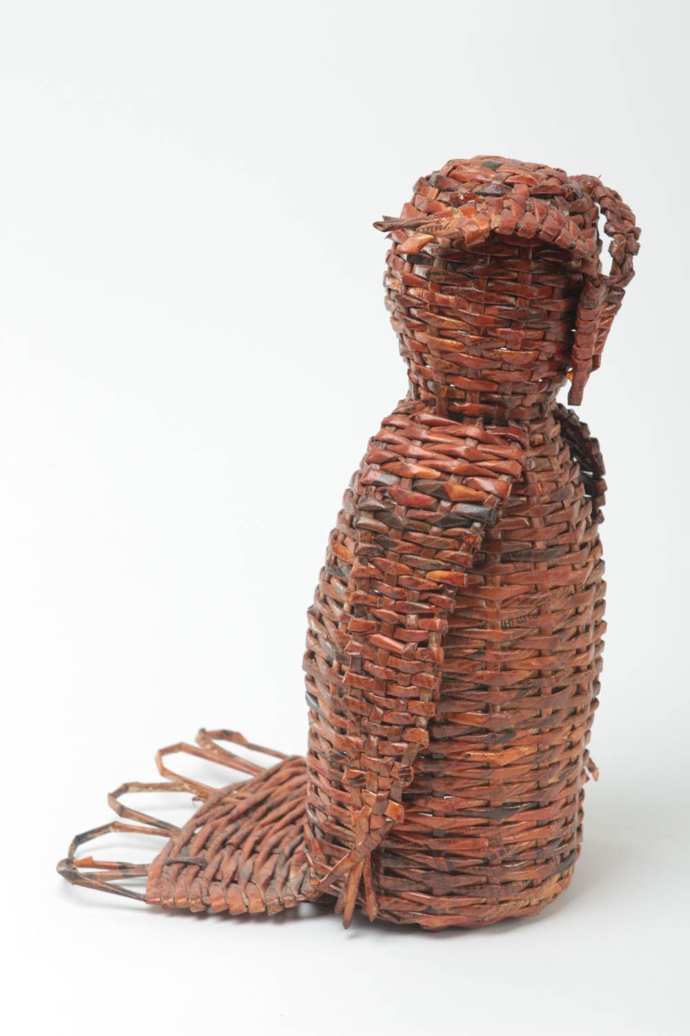Beautiful handmade woven figurine newspaper craft gift ideas decorative use only photo 2