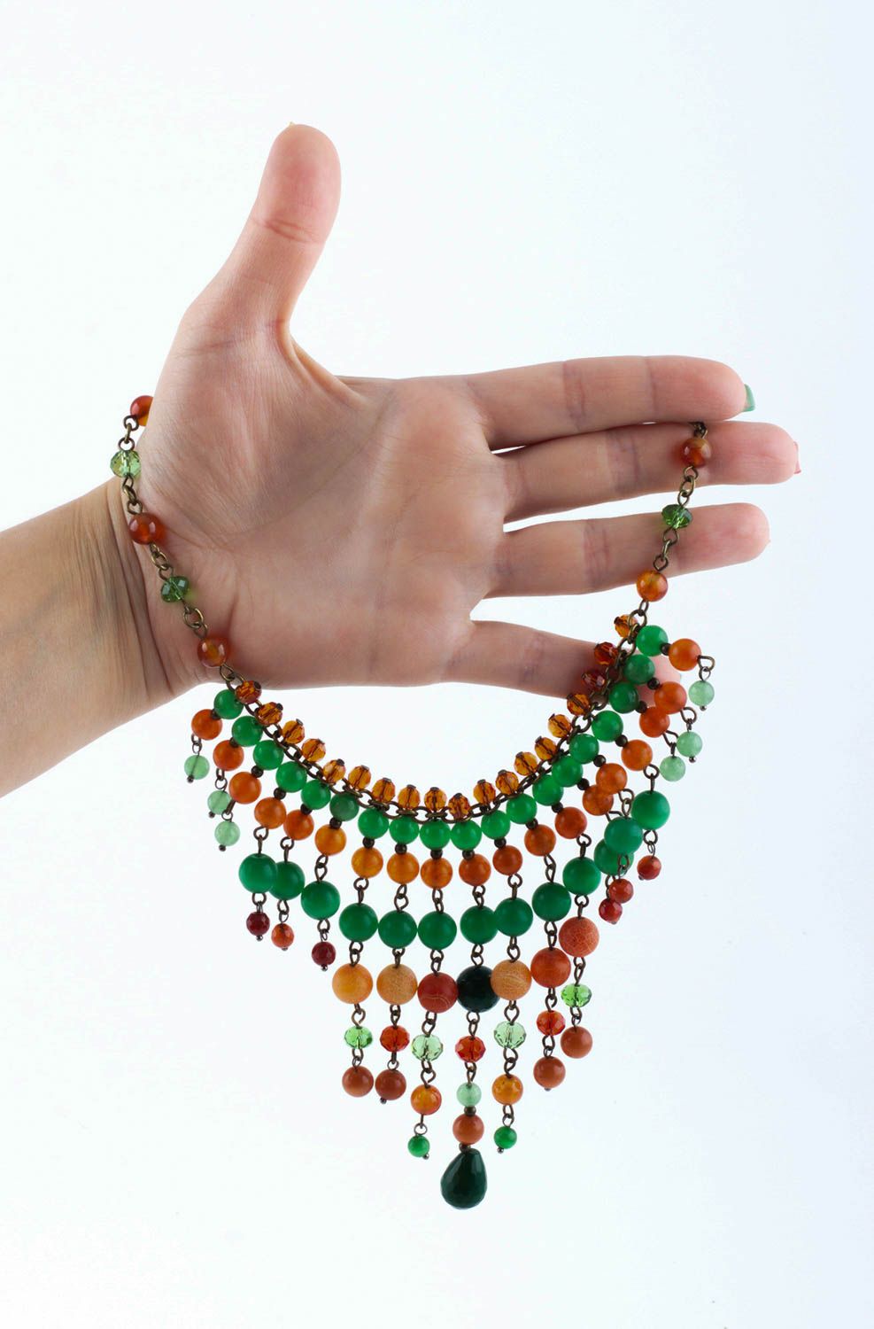 Handmade stylish necklace trendy elegant necklace bright accessory for women photo 5