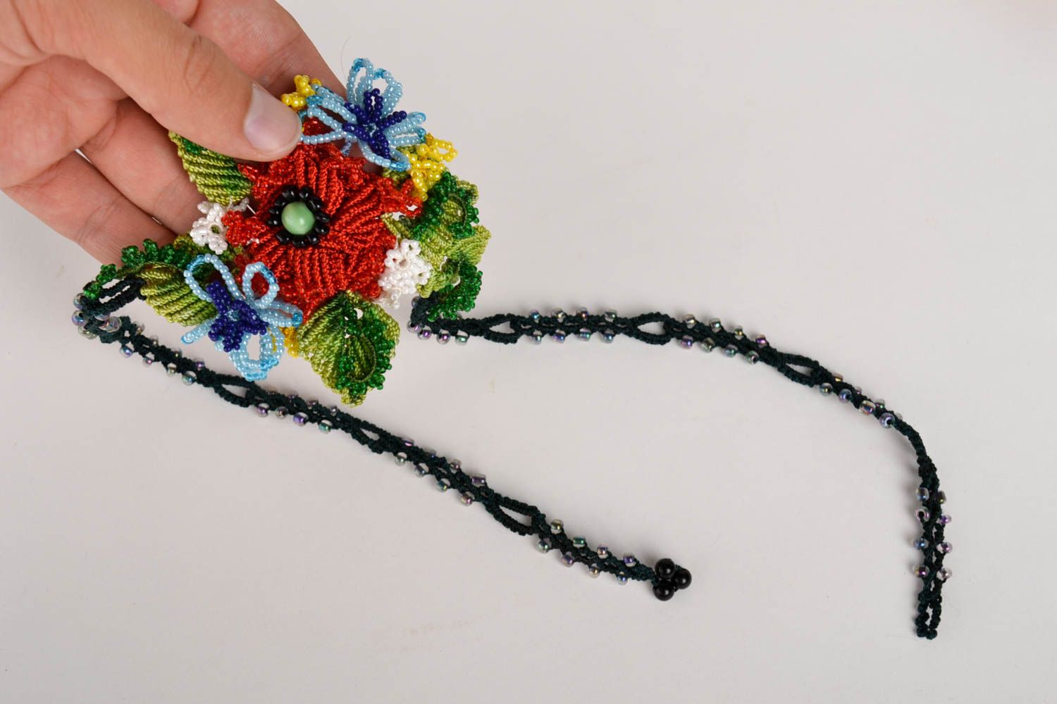 Fashion pendant handmade thread jewelry macrame bijouterie gift for girls photo 5