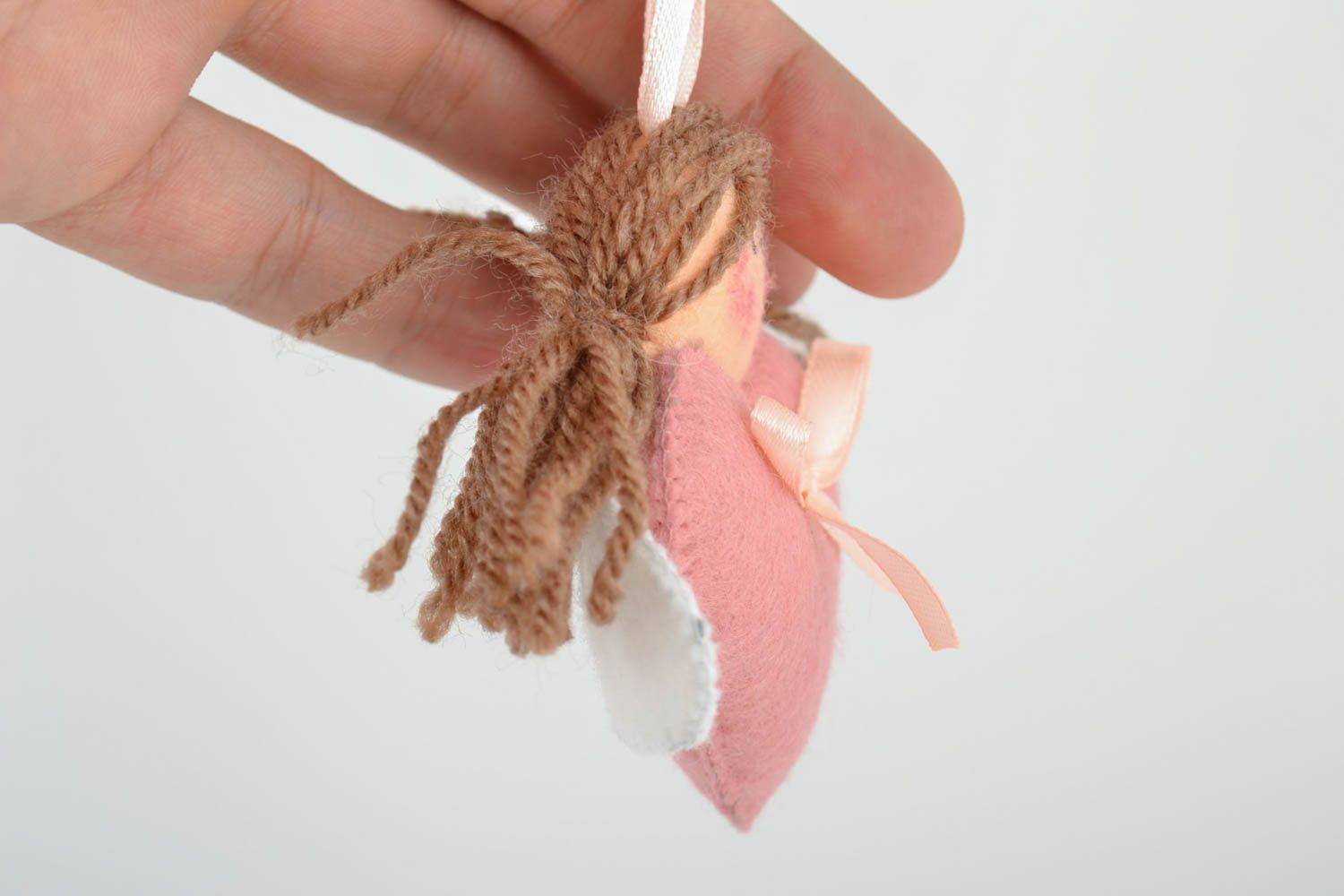 Beautiful handmade designer fabric soft interior hanging toy angel for decor photo 2