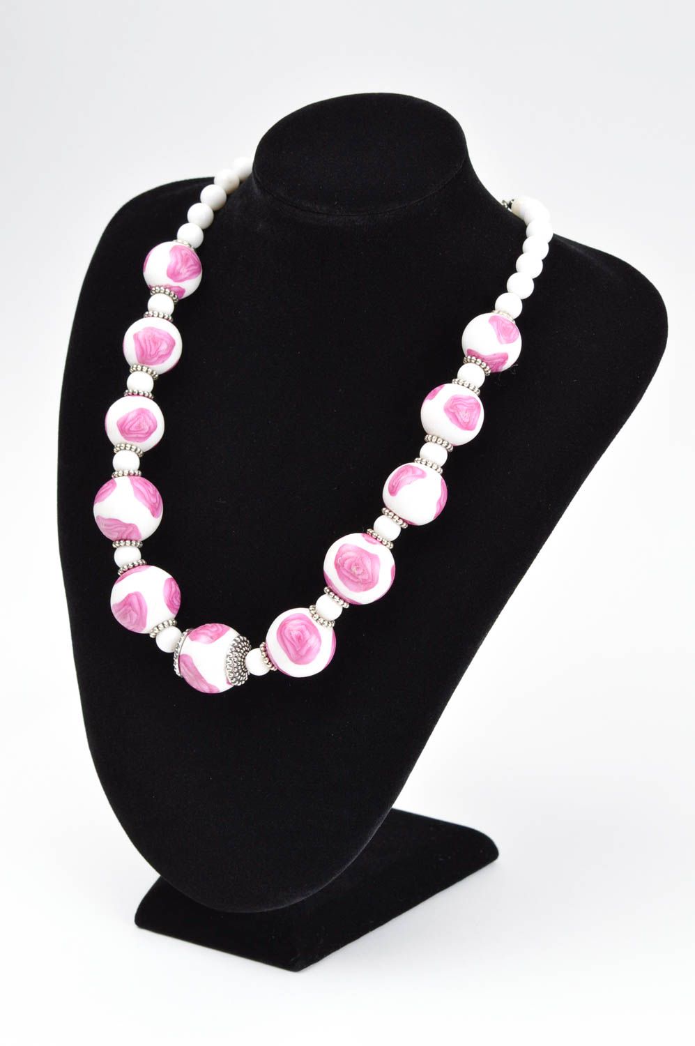 Collar hecho a mano rosado bisutería de moda elegante accesorio para mujer foto 1