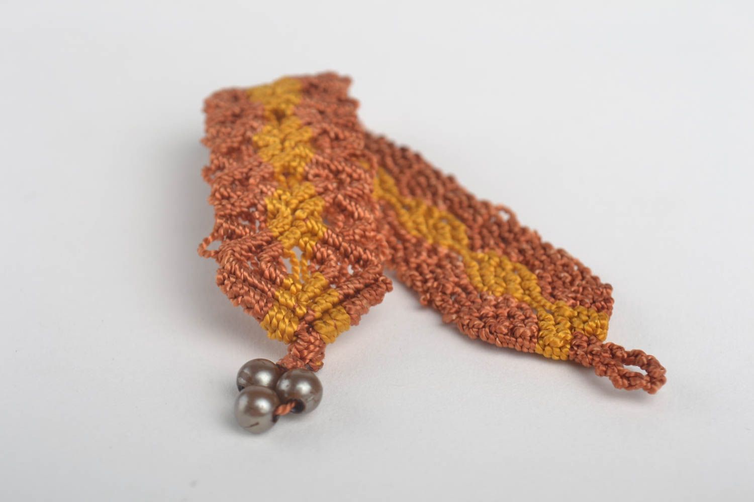 Модный браслет ручной работы широкий браслет из ниток плетеный браслет макраме фото 5